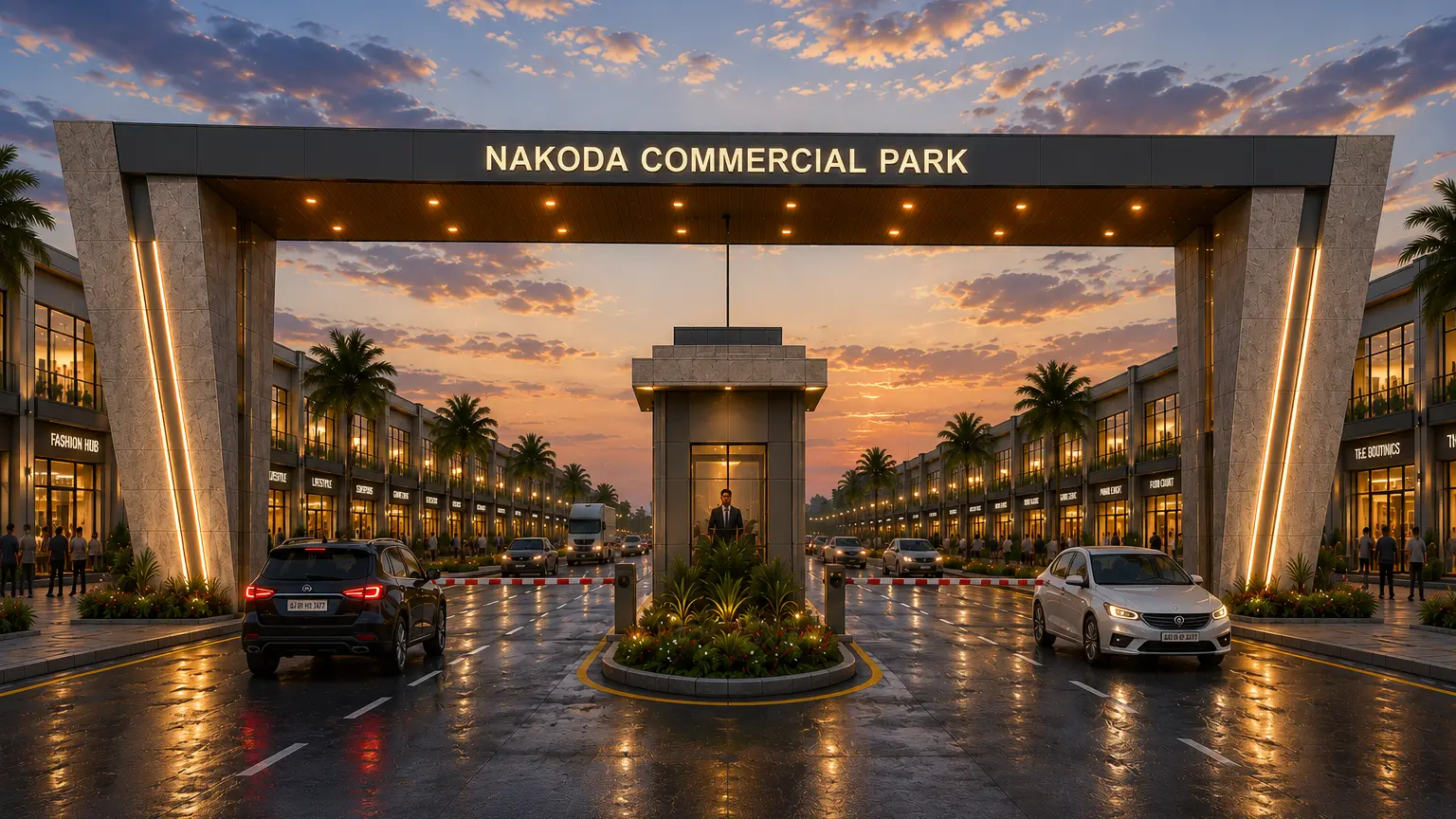 Grand entrance gate of Nakoda Commercial Park on Seoni Road, Chhindwara
